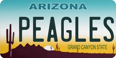AZ license plate PEAGLES