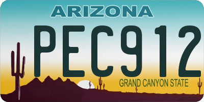 AZ license plate PEC912