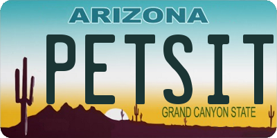 AZ license plate PETSIT