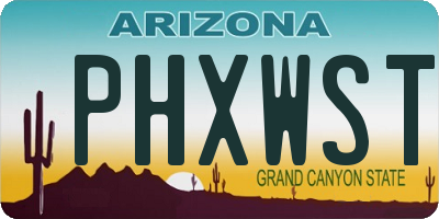 AZ license plate PHXWST