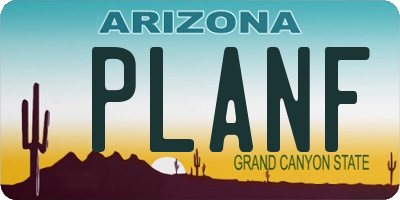 AZ license plate PLANF