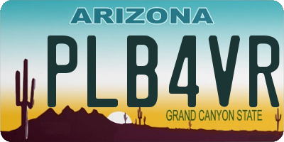 AZ license plate PLB4VR