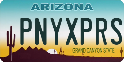 AZ license plate PNYXPRS