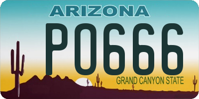 AZ license plate PO666