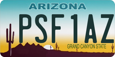 AZ license plate PSF1AZ