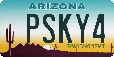 AZ license plate PSKY4