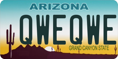 AZ license plate QWEQWE