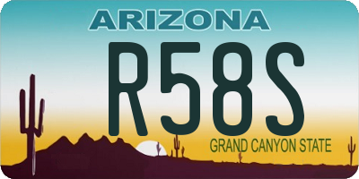 AZ license plate R58S