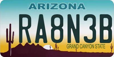 AZ license plate RA8N3B