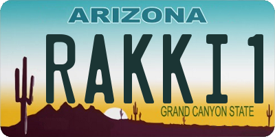 AZ license plate RAKKI1