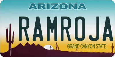 AZ license plate RAMROJA