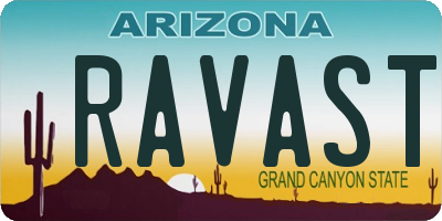 AZ license plate RAVAST