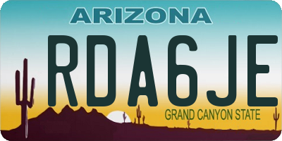 AZ license plate RDA6JE