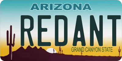 AZ license plate REDANT