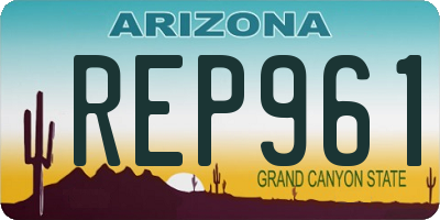 AZ license plate REP961