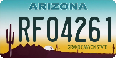 AZ license plate RF04261
