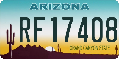 AZ license plate RF17408