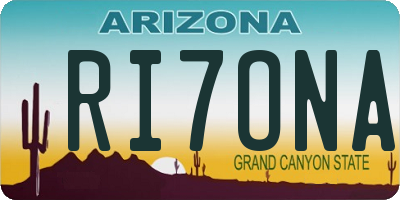 AZ license plate RI7ONA