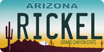 AZ license plate RICKEL