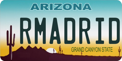 AZ license plate RMADRID