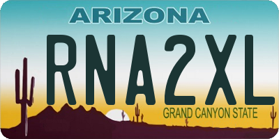 AZ license plate RNA2XL