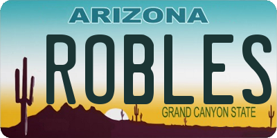 AZ license plate ROBLES