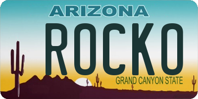 AZ license plate ROCKO