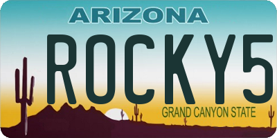 AZ license plate ROCKY5