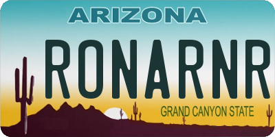 AZ license plate RONARNR
