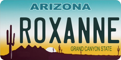 AZ license plate ROXANNE