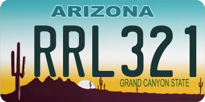 AZ license plate RRL321