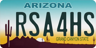 AZ license plate RSA4HS