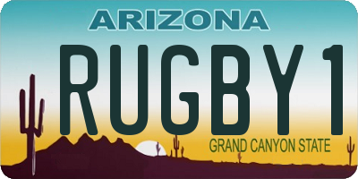 AZ license plate RUGBY1