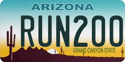 AZ license plate RUN200