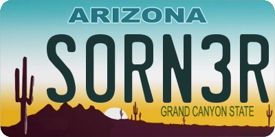 AZ license plate S0RN3R