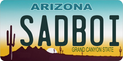 AZ license plate SADBOI