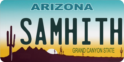 AZ license plate SAMHITH