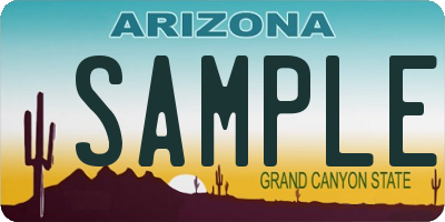 AZ license plate SAMPLE