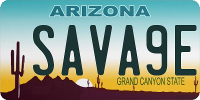 AZ license plate SAVA9E