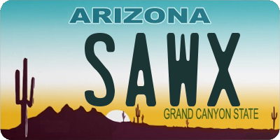 AZ license plate SAWX