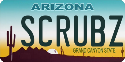 AZ license plate SCRUBZ