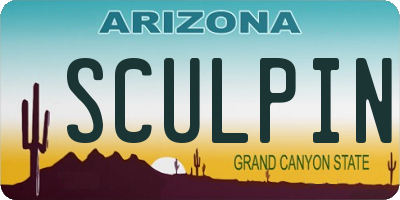 AZ license plate SCULPIN