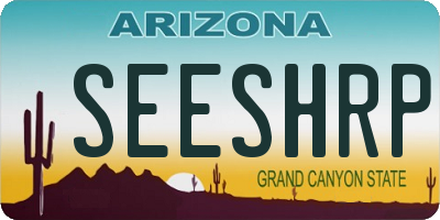 AZ license plate SEESHRP