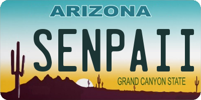 AZ license plate SENPAII