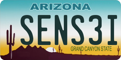 AZ license plate SENS3I