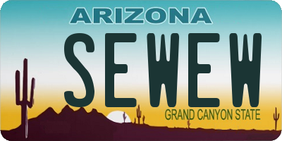 AZ license plate SEWEW