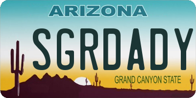 AZ license plate SGRDADY