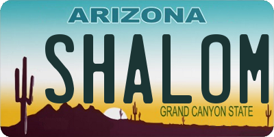 AZ license plate SHALOM