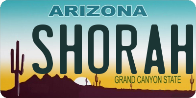 AZ license plate SHORAH