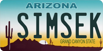 AZ license plate SIMSEK